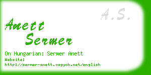 anett sermer business card